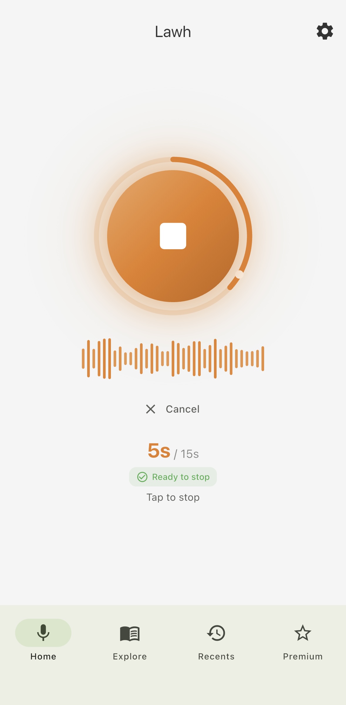 Lawh app recording in progress